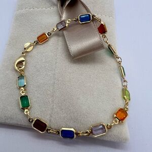18k gold filled Multicolor Gemstone Bracelet NWOT